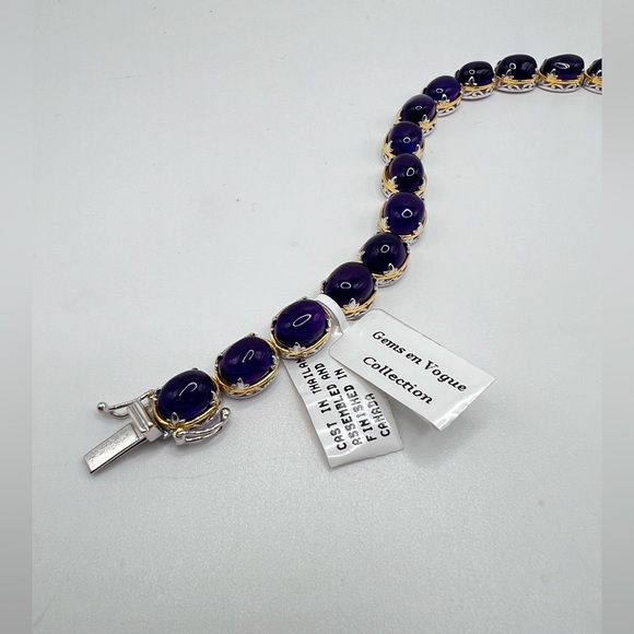 Gems en Vogue 34ct Amethyst Tennis Bracelet NWT - Picture 1 of 3